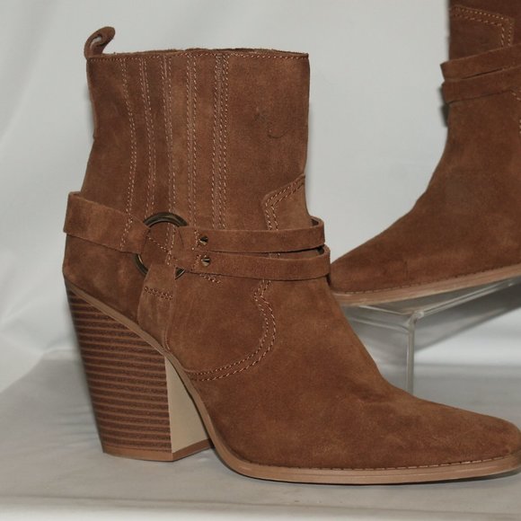 Aldo Suede Western Cowboy Riding Harness Boot Bootie - Picture 2 of 11